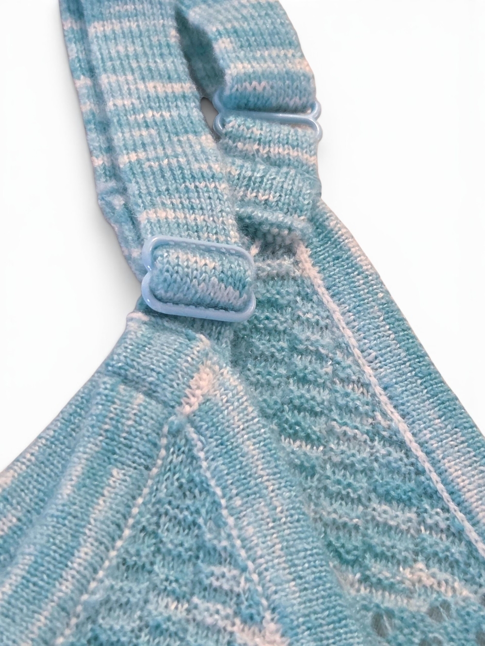 Torrid Aqua Blue Chevron Pointelle Knit Cami Tank Top Size 2 - Picture 3 of 11